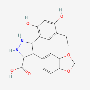 1H-Pyrazole-3-carboxylic acid,4-(1,3-benzodioxol-5-yl)-5-(5-ethyl-2,4-dihydroxyphenyl)-