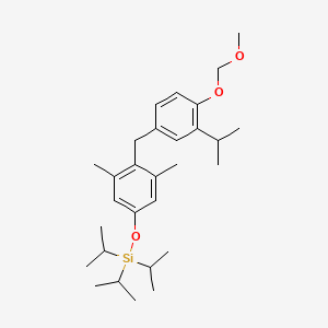 molecular formula C29H46O3Si B12330672 Triisopropyl(4-(3-isopropyl-4-(methoxymethoxy)benzyl)-3,5-dimethylphenoxy)silane 