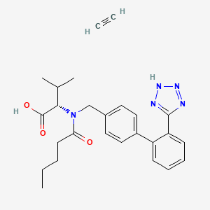 acetylene;(2S)-3-methyl-2-[pentanoyl-[[4-[2-(2H-tetrazol-5-yl)phenyl]phenyl]methyl]amino]butanoic acid