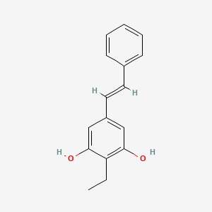 molecular formula C16H16O2 B1233077 (E)-2-ethyl-5-styrylbenzene-1,3-diol CAS No. 79338-80-0