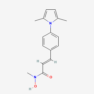 molecular formula C16H18N2O2 B1233079 N-Methyl-3-(4-(2,5-dimethylpyrrol-1-yl)phenyl)propenehydroxamic acid CAS No. 131817-86-2