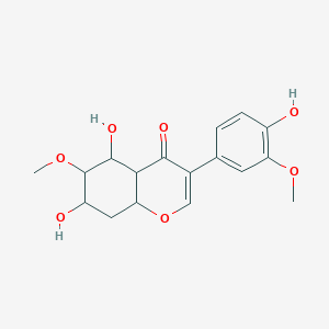 molecular formula C17H20O7 B12330807 5,7-Dihydroxy-3-(4-hydroxy-3-methoxyphenyl)-6-methoxy-4a,5,6,7,8,8a-hexahydrochromen-4-one 