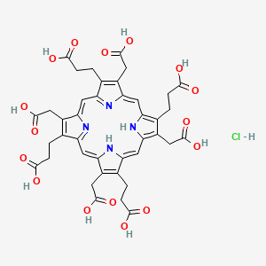 3-[7,12,17-Tris(2-carboxyethyl)-3,8,13,18-tetrakis(carboxymethyl)-21,24-dihydroporphyrin-2-yl]propanoic acid;hydrochloride