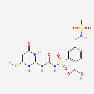 4-(Methanesulfonamidomethyl)-2-[(4-methoxy-6-oxo-1,3-diazinan-2-yl)carbamoylsulfamoyl]benzoic acid