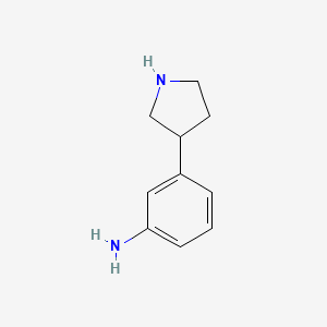 molecular formula C10H14N2 B12330965 3-(Pyrrolidin-3-yl)aniline 