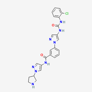 3-[4-[[[(2-Chlorophenyl)amino]carbonyl]amino]-1H-pyrazol-1-yl]-N-[1-(3-pyrrolidinyl)-1H-pyrazol-4-yl]benzamide