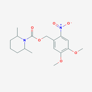 1-Piperidinecarboxylic acid, 2,6-dimethyl-, (4,5-dimethoxy-2-nitrophenyl)methyl ester