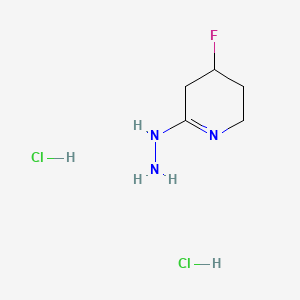 (4-Fluoro-2,3,4,5-tetrahydropyridin-6-yl)hydrazine;dihydrochloride