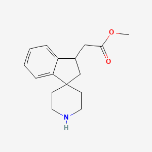 molecular formula C16H21NO2 B12331061 Methyl 2-(2,3-dihydrospiro[indene-1,4'-piperidin]-3-yl)acetate 