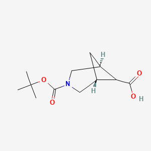 molecular formula C12H19NO4 B12331149 rel-(1R,5S,6r)-3-(tert-Butoxycarbonyl)-3-azabicyclo[3.1.1]heptane-6-carboxylic acid 