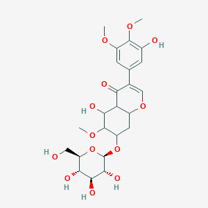 5-hydroxy-3-(3-hydroxy-4,5-dimethoxyphenyl)-6-methoxy-7-[(2R,3R,4S,5S,6R)-3,4,5-trihydroxy-6-(hydroxymethyl)oxan-2-yl]oxy-4a,5,6,7,8,8a-hexahydrochromen-4-one