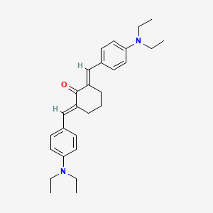 molecular formula C28H36N2O B12331178 Cyclohexanone, 2,6-bis[[4-(diethylamino)phenyl]methylene]- 