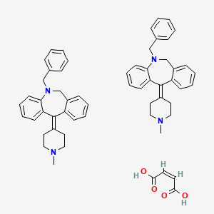 molecular formula C58H60N4O4 B1233118 5-Benzyl-11-(4-(N-methylpiperidylene))-5,6-dihydromorphanthridine hydrogen maleate CAS No. 31909-67-8