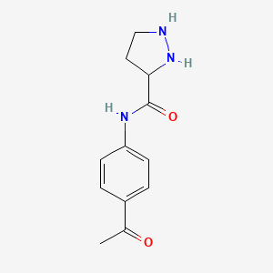 N-(4-acetylphenyl)pyrazolidine-3-carboxamide