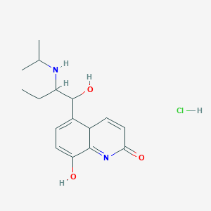 molecular formula C16H23ClN2O3 B12331197 8-hydroxy-5-[1-hydroxy-2-(propan-2-ylamino)butyl]-4aH-quinolin-2-one;hydrochloride 