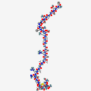 molecular formula C162H262N50O52S2 B12331207 (4S)-4-[[(2S)-2-[[2-[[(2S)-2-[[(2S)-4-amino-2-[[(2S,3R)-2-[[(2S)-1-[(2S)-2-[[(2S)-2-[[(2S)-4-amino-2-[[(2S)-2-[[(2S)-6-amino-2-[[(2S)-2-[[(2S)-2-[[2-[[2-[[(2S)-2-[[(2S)-2-[[(2S)-2-[[(2S)-2-[[(2S)-2-[[2-[[(2S)-2-[[(2S)-2-[[(2S)-2-[[(2S)-2-[[(2S,3R)-2-[[(2S)-2-[[(4R,7S,10S,13S,16S,19R)-19-[[(2S)-2-amino-3-hydroxypropanoyl]amino]-16-(2-amino-2-oxoethyl)-7,13-bis[(1R)-1-hydroxyethyl]-10-methyl-6,9,12,15,18-pentaoxo-1,2-dithia-5,8,11,14,17-pentazacycloicosane-4-carbonyl]amino]-3-methylbutanoyl]amino]-3-hydroxybutanoyl]amino]-3-(1H-imidazol-5-yl)propanoyl]amino]-5-carbamimidamidopentanoyl]amino]-4-methylpentanoyl]amino]propanoyl]amino]acetyl]amino]-4-methylpentanoyl]amino]-4-methylpentanoyl]amino]-3-hydroxypropanoyl]amino]-5-carbamimidamidopentanoyl]amino]-3-hydroxypropanoyl]amino]acetyl]amino]acetyl]amino]-3-methylbutanoyl]amino]-3-methylbutanoyl]amino]hexanoyl]amino]-3-carboxypropanoyl]amino]-4-oxobutanoyl]amino]-3-phenylpropanoyl]amino]-3-methylbutanoyl]pyrrolidine-2-carbonyl]amino]-3-hydroxybutanoyl]amino]-4-oxobutanoyl]amino]-3-methylbutanoyl]amino]acetyl]amino]-3-hydroxypropanoyl]amino]-5-[[(2S)-1-[[(2S)-1-amino-1-oxo-3-phenylpropan-2-yl]amino]-1-oxopropan-2-yl]amino]-5-oxopentanoic acid 