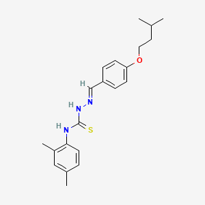 1-(2,4-dimethylphenyl)-3-[(E)-[4-(3-methylbutoxy)phenyl]methylideneamino]thiourea