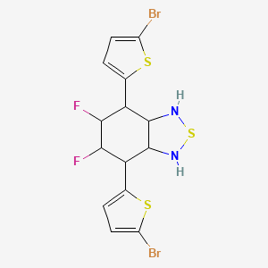 molecular formula C14H12Br2F2N2S3 B12331221 4,7-Bis(5-bromothiophen-2-yl)-5,6-difluoro-1,3,3a,4,5,6,7,7a-octahydrobenzo[c][1,2,5]thiadiazole 