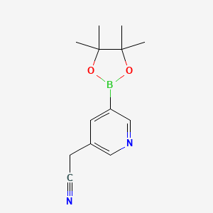 molecular formula C13H17BN2O2 B12331243 2-(5-(4,4,5,5-Tetramethyl-1,3,2-dioxaborolan-2-yl)pyridin-3-yl)acetonitrile 