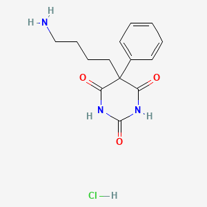 molecular formula C14H18ClN3O3 B12331259 5-(4-aminobutyl)-5-phenyl-1,3-diazinane-2,4,6-trione;hydrochloride 