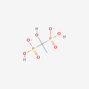 molecular formula C2H6O7P2-2 B1233126 Etidronic acid(2-) 