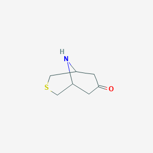 molecular formula C7H11NOS B12331333 3-Thia-9-azabicyclo[3.3.1]nonan-7-one 