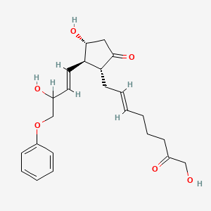 molecular formula C23H30O6 B1233134 (2R,3R,4R)-4-hydroxy-2-[(E)-8-hydroxy-7-oxooct-2-enyl]-3-[(E)-3-hydroxy-4-phenoxybut-1-enyl]cyclopentan-1-one CAS No. 79378-27-1