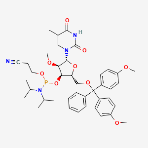 3-[[(2R,3R,4R,5R)-2-[[bis(4-methoxyphenyl)-phenylmethoxy]methyl]-4-methoxy-5-(5-methyl-2,4-dioxo-1,3-diazinan-1-yl)oxolan-3-yl]oxy-[di(propan-2-yl)amino]phosphanyl]oxypropanenitrile