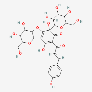 3,4,6,9-tetrahydroxy-2-(hydroxymethyl)-8-[(E)-3-(4-hydroxyphenyl)prop-2-enoyl]-6-[3,4,5-trihydroxy-6-(hydroxymethyl)oxan-2-yl]-3,4,4a,9b-tetrahydro-2H-pyrano[3,2-b][1]benzofuran-7-one