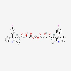 molecular formula C50H42CaF2N2O8 B12331418 calcium;(E,3R)-7-[2-cyclopropyl-4-(4-fluorophenyl)quinolin-3-yl]-3-hydroxy-5-oxohept-6-enoate;(E)-7-[2-cyclopropyl-4-(4-fluorophenyl)quinolin-3-yl]-3-hydroxy-5-oxohept-6-enoate 