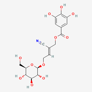 molecular formula C18H21NO11 B1233144 Rhodiocyanoside B CAS No. 168433-87-2