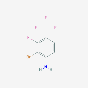 molecular formula C7H4BrF4N B12331467 2-Bromo-3-fluoro-4-(trifluoromethyl)aniline 