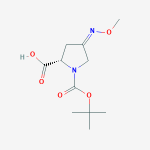 molecular formula C11H18N2O5 B12331695 (S,Z)-1-(tert-butoxycarbonyl)-4-(methoxyimino)pyrrolidine-2-carboxylic acid 