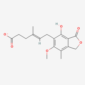 molecular formula C17H19O6- B1233171 (4E)-6-(4-hydroxy-6-methoxy-7-methyl-3-oxo-1,3-dihydro-2-benzofuran-5-yl)-4-methylhex-4-enoate 