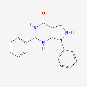 molecular formula C17H18N4O B12331723 1,6-diphenyl-3,3a,5,6,7,7a-hexahydro-2H-pyrazolo[3,4-d]pyrimidin-4-one 