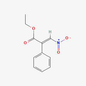 molecular formula C11H11NO4 B12331730 Ethyl 3-nitro-2-phenylacrylate 