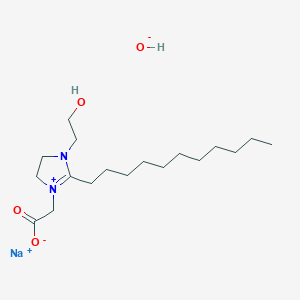 molecular formula C18H35N2NaO4 B12331761 Sodium 1-(carboxymethyl)-4,5-dihydro-1(or 3)-(2-hydroxyethyl)-2-undecyl-1H-imidazolium hydroxide CAS No. 68647-44-9