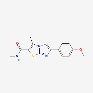 molecular formula C15H15N3O2S B1233177 6-(4-methoxyphenyl)-N,3-dimethyl-2-imidazo[2,1-b]thiazolecarboxamide 