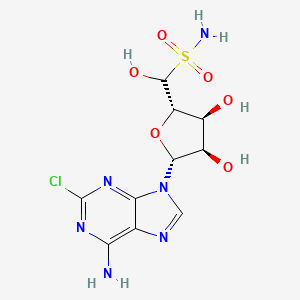 molecular formula C10H13ClN6O6S B12331778 [(2S,3S,4R,5R)-5-(6-amino-2-chloropurin-9-yl)-3,4-dihydroxyoxolan-2-yl]-hydroxymethanesulfonamide 