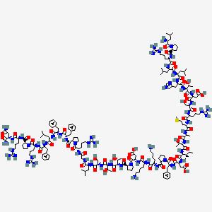 (3S)-4-[[(2S)-1-[(2S)-2-[[(2S)-6-amino-1-[[(2S)-6-amino-1-[[(2S)-1-[(2S)-2-[[(2S,3R)-1-[[(2S,3R)-1-[[(2S)-1-[[(2S)-1-[[2-[[(2S)-5-carbamimidamido-1-[(2S)-2-[[(2S)-1-[[(2S)-1-[[(2S)-1-[[(2S)-1-[[(2S)-5-carbamimidamido-1-[(2S)-2-[[(2S)-5-carbamimidamido-1-[[(2S)-1,4-diamino-1,4-dioxobutan-2-yl]amino]-1-oxopentan-2-yl]carbamoyl]pyrrolidin-1-yl]-1-oxopentan-2-yl]amino]-1-oxo-3-phenylpropan-2-yl]amino]-4-methyl-1-oxopentan-2-yl]amino]-1-oxo-3-phenylpropan-2-yl]amino]-1-oxo-3-phenylpropan-2-yl]carbamoyl]pyrrolidin-1-yl]-1-oxopentan-2-yl]amino]-2-oxoethyl]amino]-4-methyl-1-oxopentan-2-yl]amino]-3-hydroxy-1-oxopropan-2-yl]amino]-3-hydroxy-1-oxobutan-2-yl]amino]-3-hydroxy-1-oxobutan-2-yl]carbamoyl]pyrrolidin-1-yl]-3-carboxy-1-oxopropan-2-yl]amino]-1-oxohexan-2-yl]amino]-1-oxohexan-2-yl]carbamoyl]pyrrolidin-1-yl]-1-oxo-3-phenylpropan-2-yl]amino]-3-[[(2S,3S)-2-[[(2S,3R)-2-[[(2S)-2-[[(2S)-2-[[(2S)-2-[[(2S)-2-[[(2S)-2-[[(2S,3R)-2-[[(2S)-2-[[(2S)-2-[[(2S)-2-[[(2S)-2-[[(2S)-1-[(2S)-2-amino-4-methylpentanoyl]pyrrolidine-2-carbonyl]amino]-5-carbamimidamidopentanoyl]amino]-4-methylpentanoyl]amino]-4-methylpentanoyl]amino]-3-(1H-imidazol-4-yl)propanoyl]amino]-3-hydroxybutanoyl]amino]-3-carboxypropanoyl]amino]-3-hydroxypropanoyl]amino]-5-carbamimidamidopentanoyl]amino]-4-methylsulfanylbutanoyl]amino]propanoyl]amino]-3-hydroxybutanoyl]amino]-3-methylpentanoyl]amino]-4-oxobutanoic acid