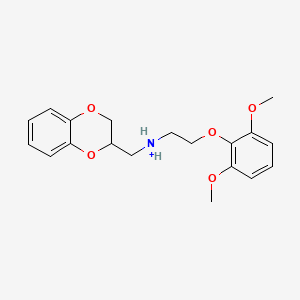 molecular formula C19H24NO5+ B1233180 N-(2,3-dihydro-1,4-benzodioxin-2-ylmethyl)-2-(2,6-dimethoxyphenoxy)ethanaminium(1+) 