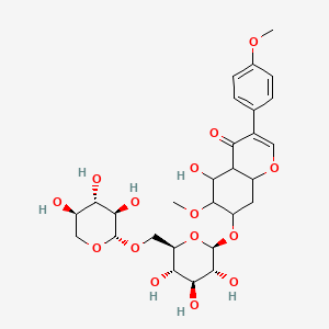 5-hydroxy-6-methoxy-3-(4-methoxyphenyl)-7-[(2R,3R,4S,5S,6R)-3,4,5-trihydroxy-6-[[(2S,3R,4S,5R)-3,4,5-trihydroxyoxan-2-yl]oxymethyl]oxan-2-yl]oxy-4a,5,6,7,8,8a-hexahydrochromen-4-one