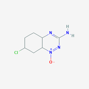 molecular formula C7H11ClN4O B12331833 7-Chloro-1-oxido-4a,5,6,7,8,8a-hexahydro-1,2,4-benzotriazin-1-ium-3-amine 