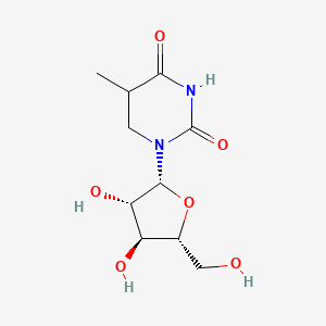 molecular formula C10H16N2O6 B12331850 1-[(2R,3S,4S,5R)-3,4-dihydroxy-5-(hydroxymethyl)oxolan-2-yl]-5-methyl-1,3-diazinane-2,4-dione 