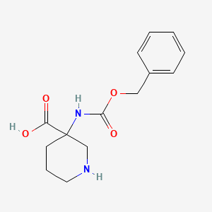 molecular formula C14H18N2O4 B12331898 3-Cbz-amino-piperidine-3-carboxylicacid CAS No. 1131595-02-2