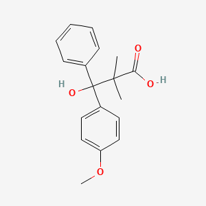 molecular formula C18H20O4 B12331907 3-Hydroxy-3-(4-methoxyphenyl)-2,2-dimethyl-3-phenylpropanoic acid 