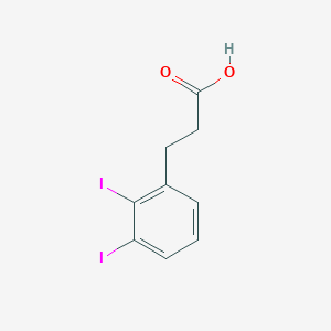 molecular formula C9H8I2O2 B12331922 Benzenepropanoic acid, 2,3-diiodo- 