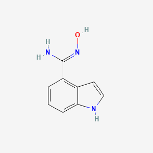 molecular formula C9H9N3O B12331947 N-Hydroxy-1H-indole-4-carboximidamide 