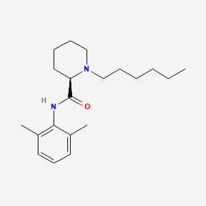 molecular formula C20H32N2O B12331956 (2R)-N-(2,6-dimethylphenyl)-1-hexylpiperidine-2-carboxamide 