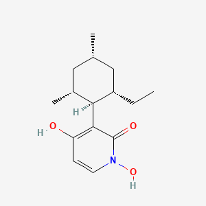 molecular formula C15H23NO3 B12331977 2(1H)-Pyridinone, 3-(2-ethenyl-4,6-dimethylcyclohexyl)-1,4-dihydroxy-,[1S-(1a,2b,4b,6b)]- 